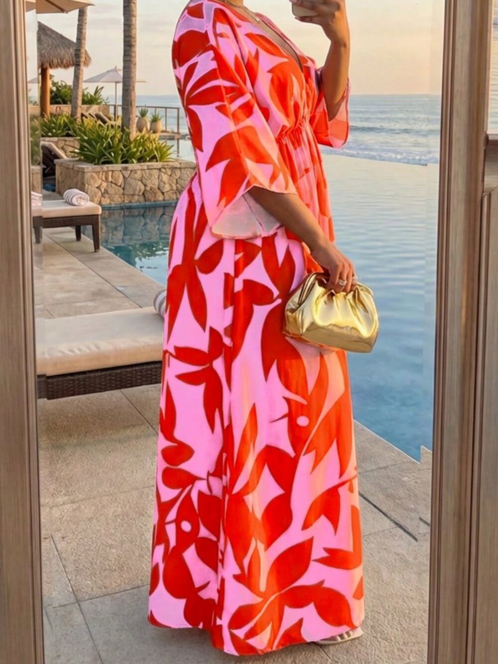 Multicolor Boho Women's Plus Size Floral Maxi Dress - Picture 2 of 6